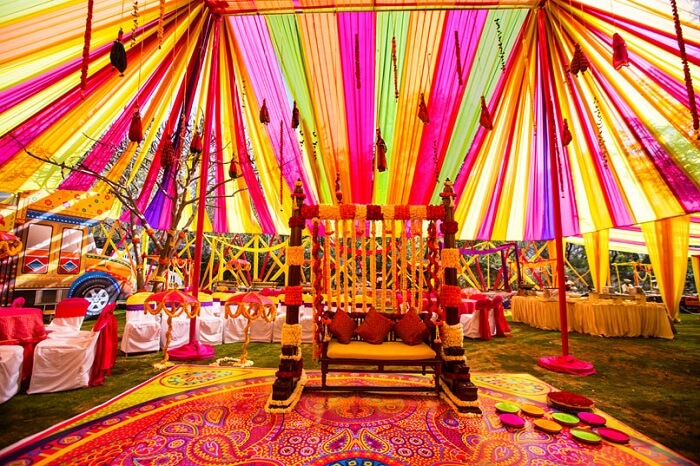 Dholki tent decor